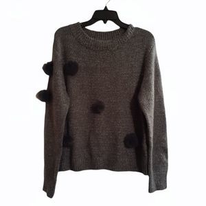 Michelle Nicole‎ Gray Pom Pom Sweater